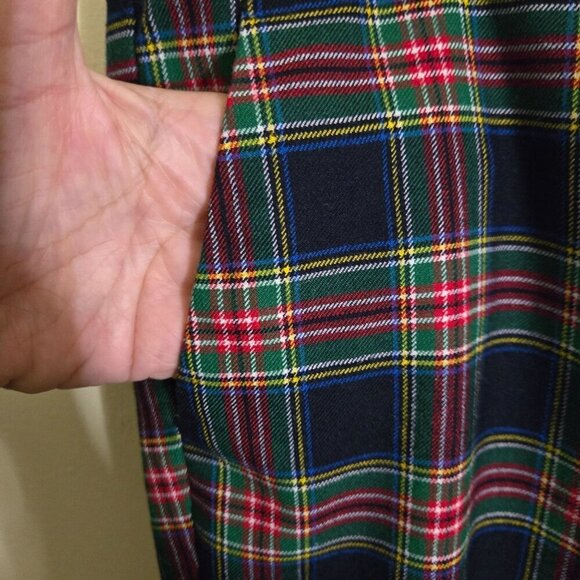 Talbots Celebrating Plaid Blue Green Red Wool Blend Ankle Pants Size 16p - Picture 5 of 7
